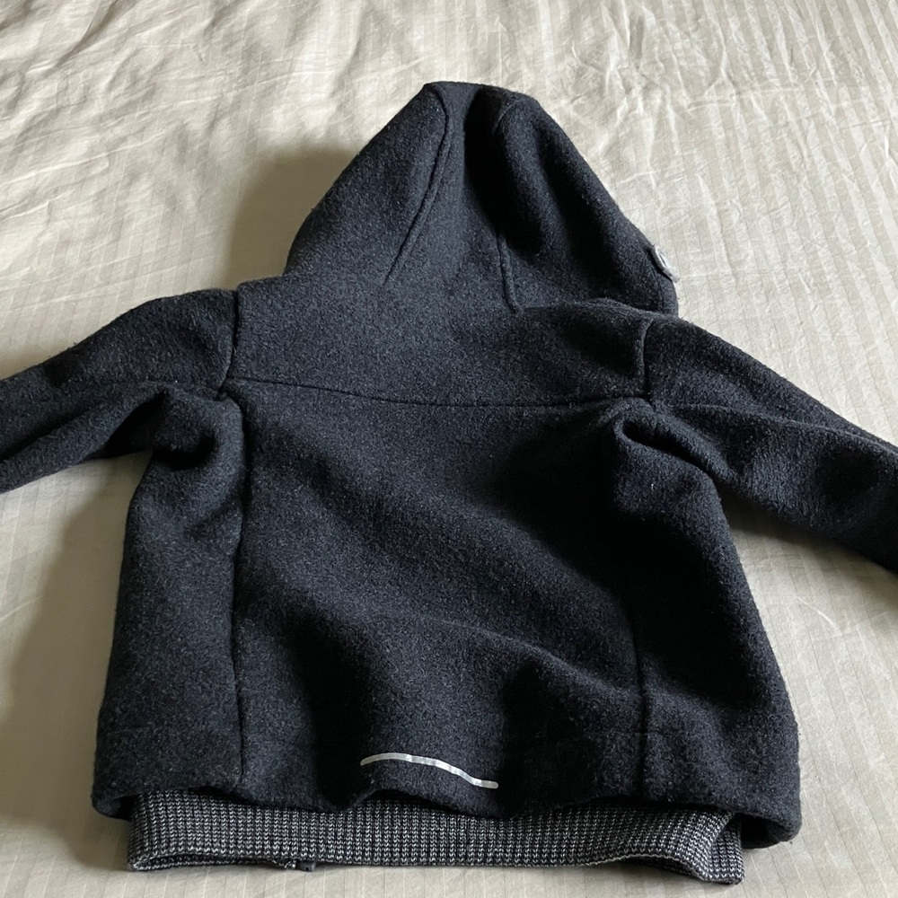 Kids Charcoal 100% Virgin Wool Disana Hooded Jacket - Picture 12 of 14